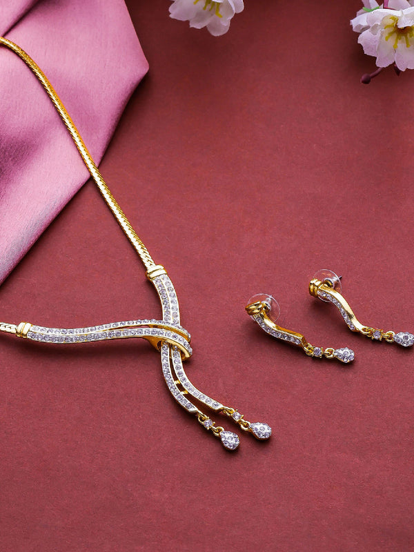 Gold & Rhodium Plated Classic Medley Drop Jewellery Set with Austrian Crystals for Women
