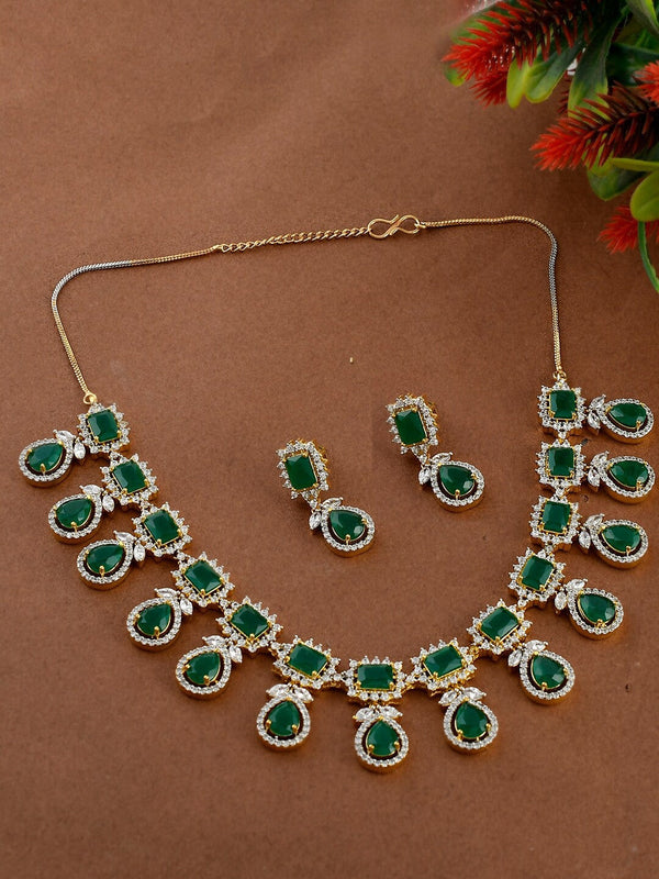 Gold-Plated American Diamond Studded Jewellery Set